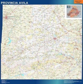 Mapa Provincia Avila enmarcado plastificado