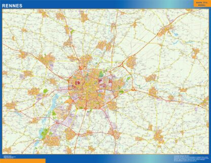 Mapa Rennes en Francia