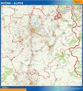 Mapa Rhone Alpes en Francia