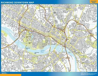 Mapa Richmond downtown