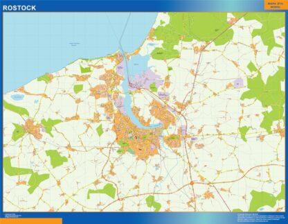 Mapa Rostock en Alemania