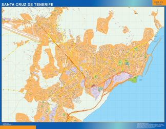 Mapa Santa Cruz Tenerife callejero enmarcado plastificado