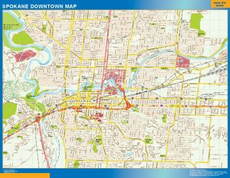 Mapa Spokane downtown