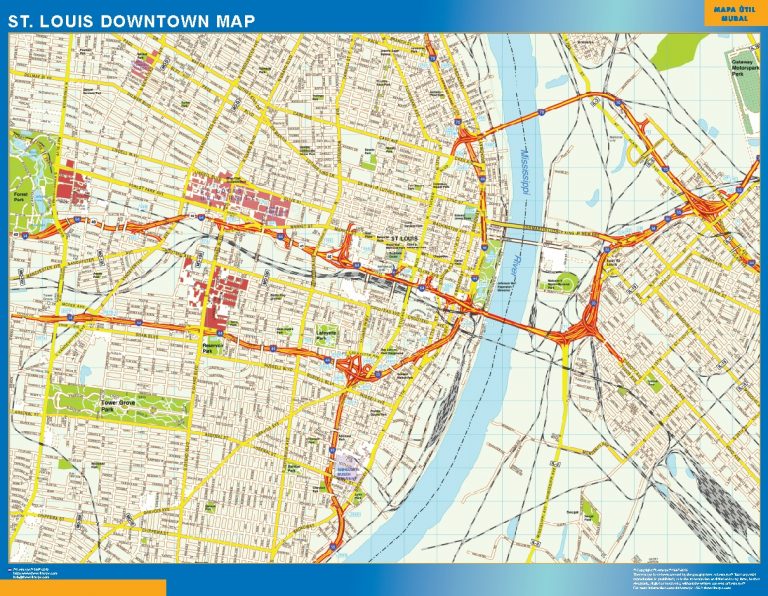 Mapa St Louis downtown