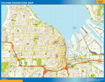 Mapa Tacoma downtown