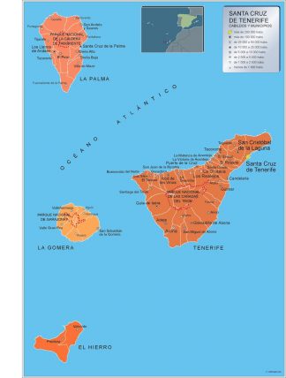 Mapa Tenerife por municipios