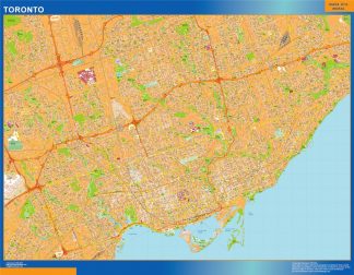 Mapa Toronto en Canada enmarcado plastificado