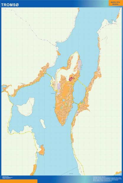 Mapa Tromso en Noruega