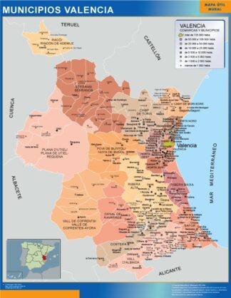 Mapa Valencia por municipios