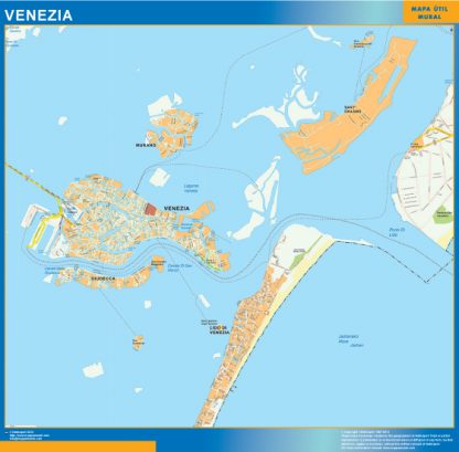 Mapa Venezia enmarcado plastificado