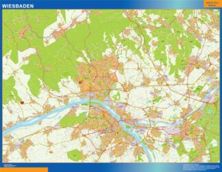 Mapa Wiesbaden en Alemania