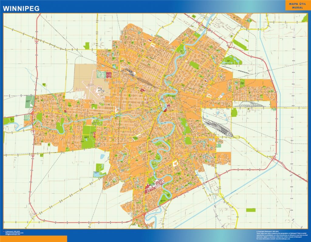 Mapa Winnipeg en Canada