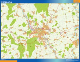 Mapa Wurzburg en Alemania