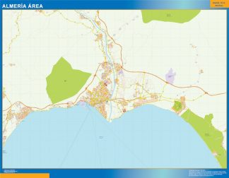 Mapa carreteras Almeria Area enmarcado plastificado