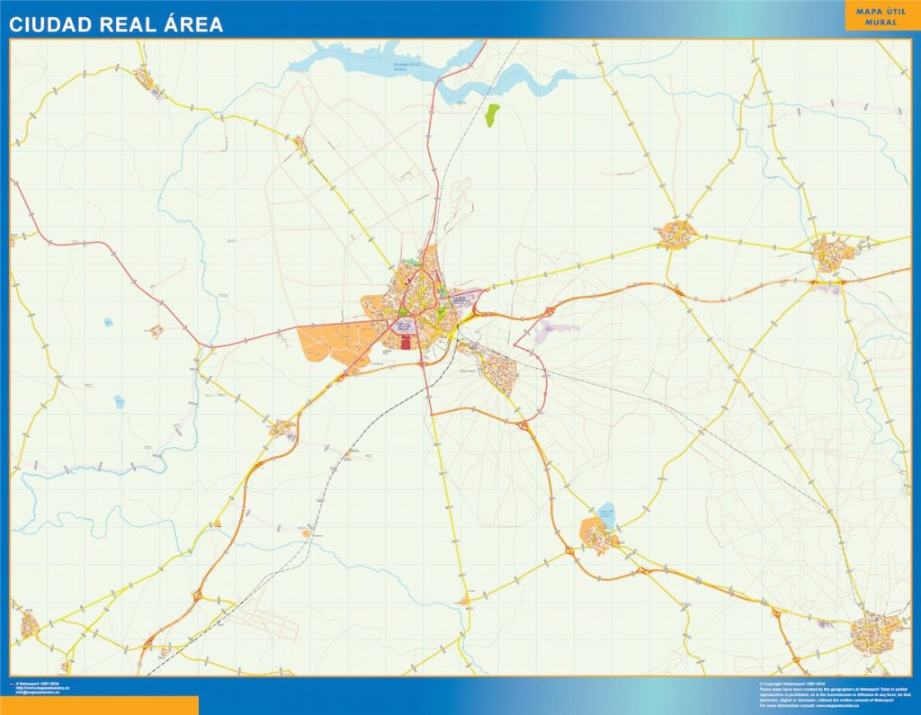Mapa carreteras Ciudad Real Area