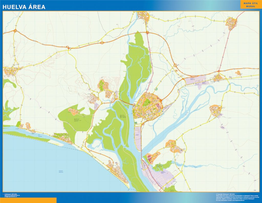 Mapa carreteras Huelva Area