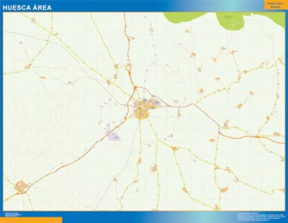 Mapa carreteras Huesca Area