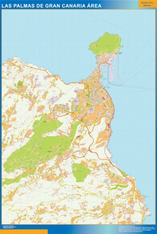 Mapa carreteras Las Palmas Gran Canaria Area
