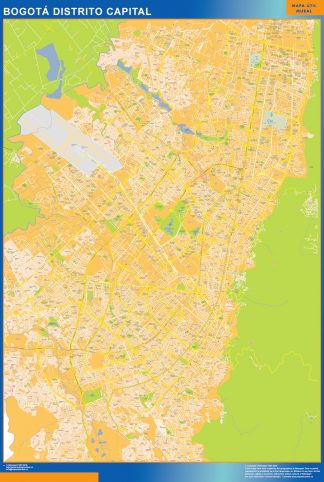 Mapa de Bogota Distrito Capital en Colombia