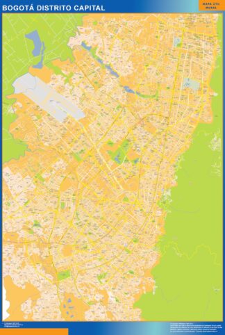 Mapa de Bogota Distrito Capital en Colombia