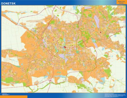 Mapa de Donetsk en Ucrania