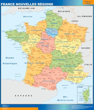 Mapa de Francia con las nuevas regiones