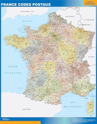 Mapa de Francia de códigos postales