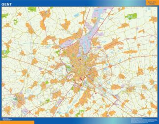 Mapa de Gante en Bélgica