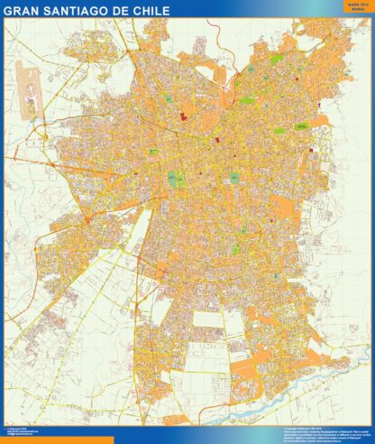 Mapa de Gran Santiago de Chile en Chile