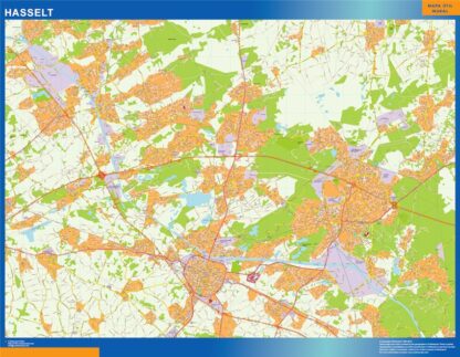 Mapa de Hasselt en Bélgica