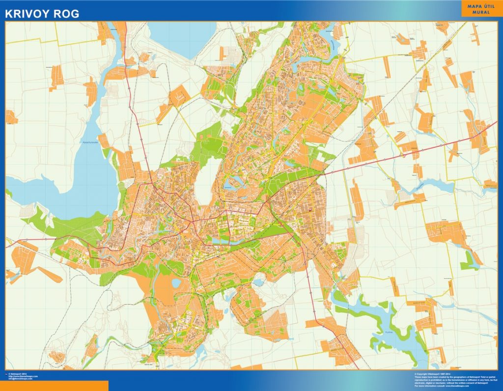 Mapa de Krivoy Rog en Ucrania