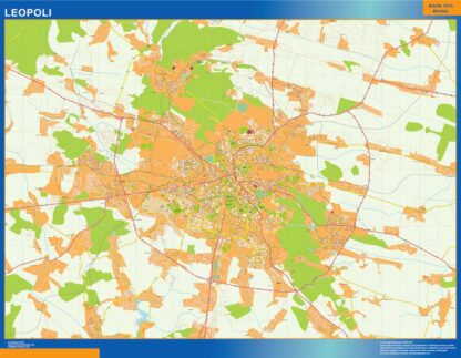 Mapa de Leopoli en Ucrania