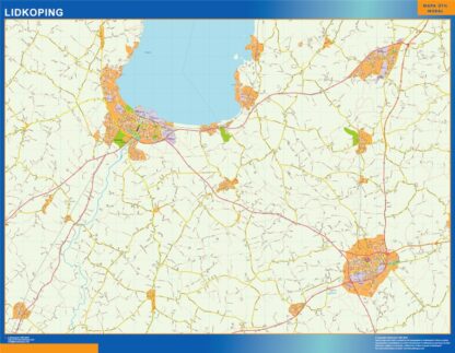 Mapa de Lidkoping en Suecia