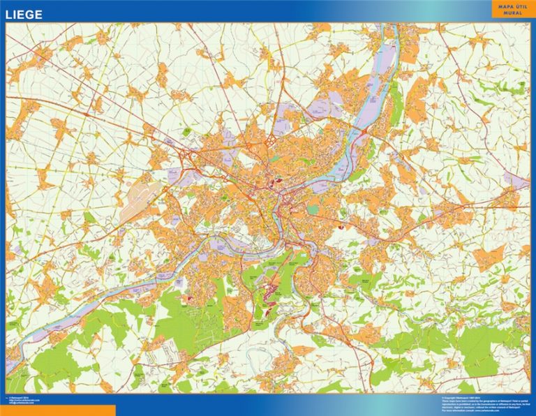 Mapa de Lieja en Bélgica