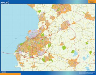 Mapa de Malmo en Suecia