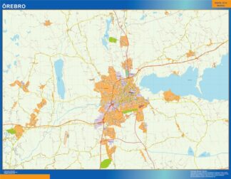 Mapa de Orebro en Suecia