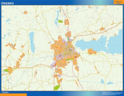 Mapa de Orebro en Suecia