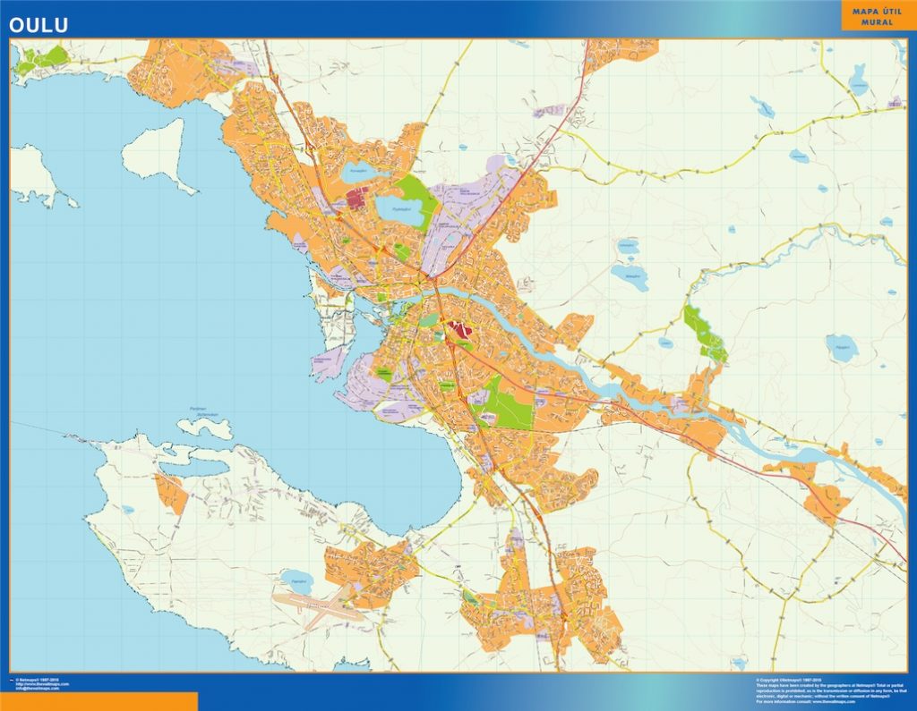 Mapa de Oulu en Finlandia