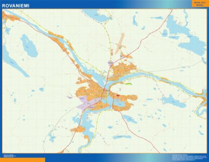 Mapa de Rovaniemi en Finlandia