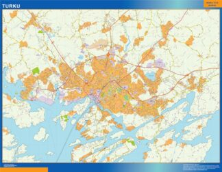 Mapa de Turku en Finlandia