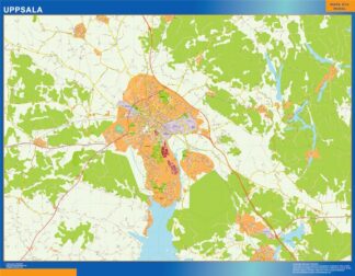 Mapa de Uppsala en Suecia