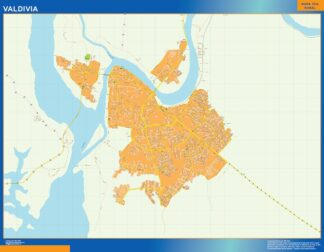 Mapa de Valdivia en Chile