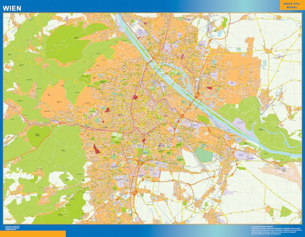 Mapa de Viena en Austria