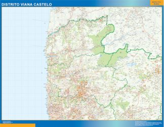 Mapa distrito Viana Castelo enmarcado plastificado