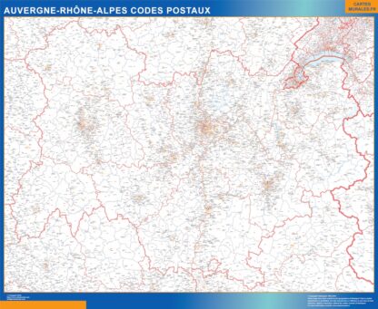 Mapa región Auvergne Rhone Alpes postal