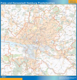 Mapa región Hamburgo codigos postales