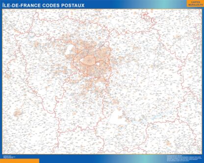 Mapa región Ile de France postal