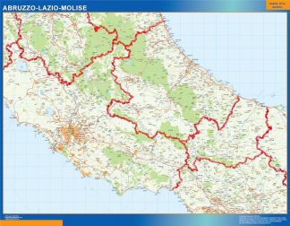 Mapa región Lazio enmarcado plastificado