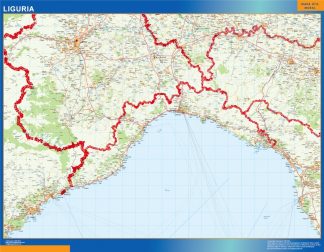 Mapa región Liguria enmarcado plastificado