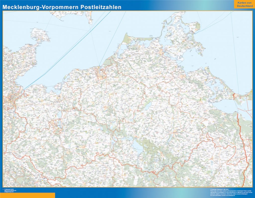 Mapa región Mecklenburg-Vorpommern codigos postales